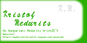 kristof medurits business card